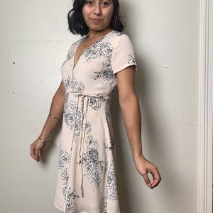 Lush All in Favor Wrap Dress Pink Floral Size S